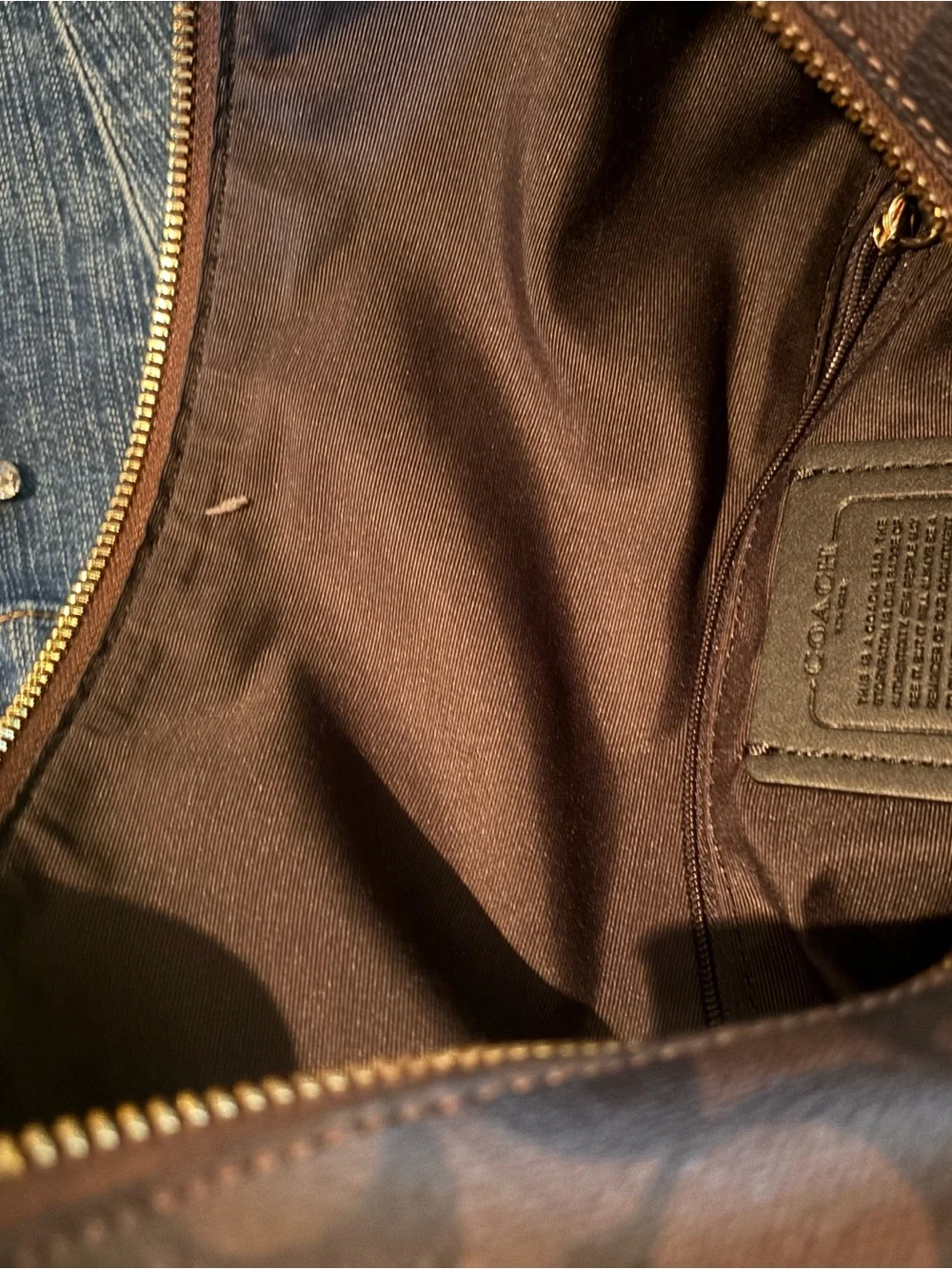Coach Brown/Black Signature Canvas Hobo Bag